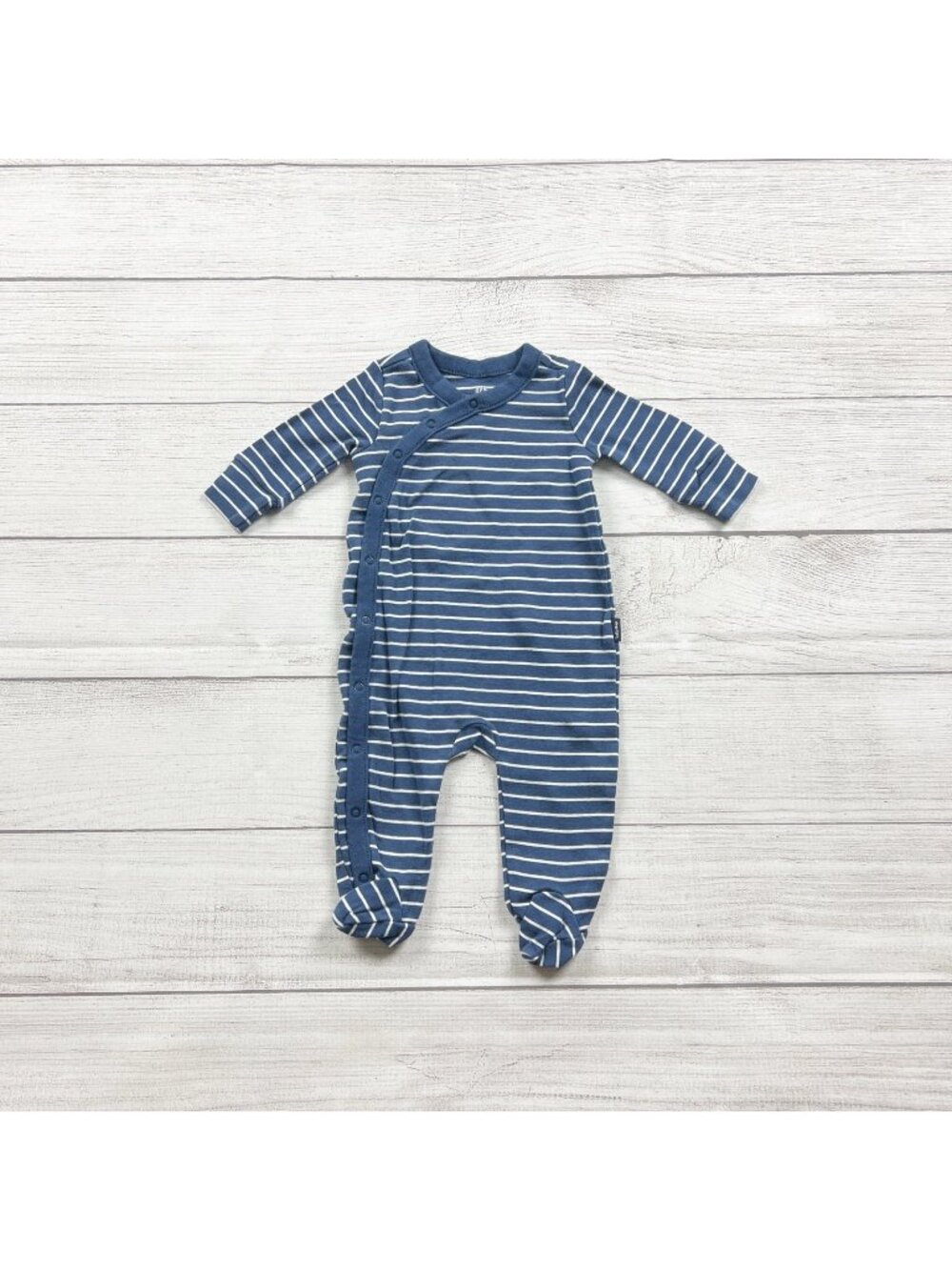 Baby Gap Blue White Striped Footed Sleeper Snap 0-3 Months